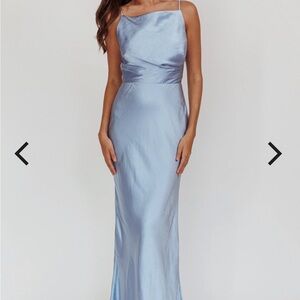 Selfie Leslie Laila Boat Neck Maxi Dress Stone Blue